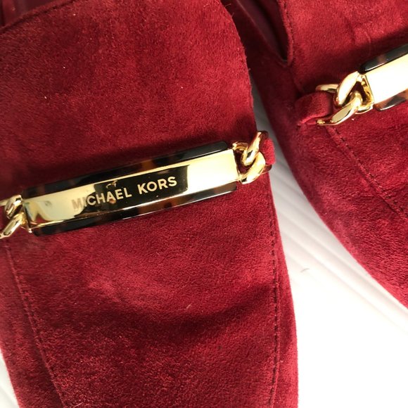 Women Michael Kors suede burgundy flat mules , sz 7,5 in a great used condition - Picture 5 of 7